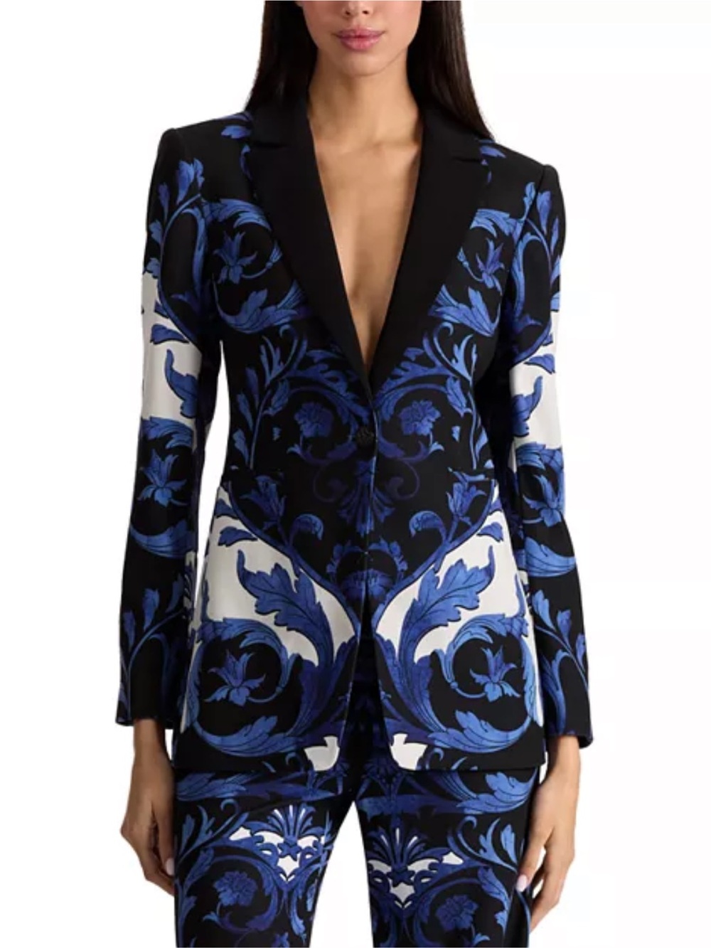 Alice +Olivia Breann Fitted Long Printed Blazer NWT Size 4
